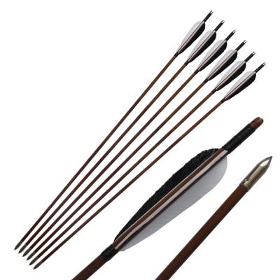 Traditional Bamboo Shaft Arrows with Turkey Feather for Recurve Bow (Traditional Bamboo Shaft Arrows with Turkey Feather for Recurve Bow)